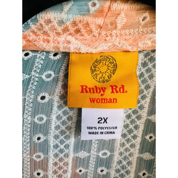 Ruby Rd. Light Blue Kimono Size 2X - Picture 3 of 3